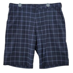 Nike Chino Golf Shorts Men 38 (39) Performance Gray Black Windowpane Check 11.5”